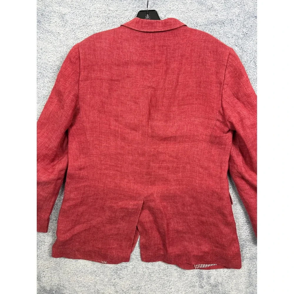 Sand Copenhagen Sherman Red Linen Blazer Sport Coat Mens Size 48 100% Linen 6669